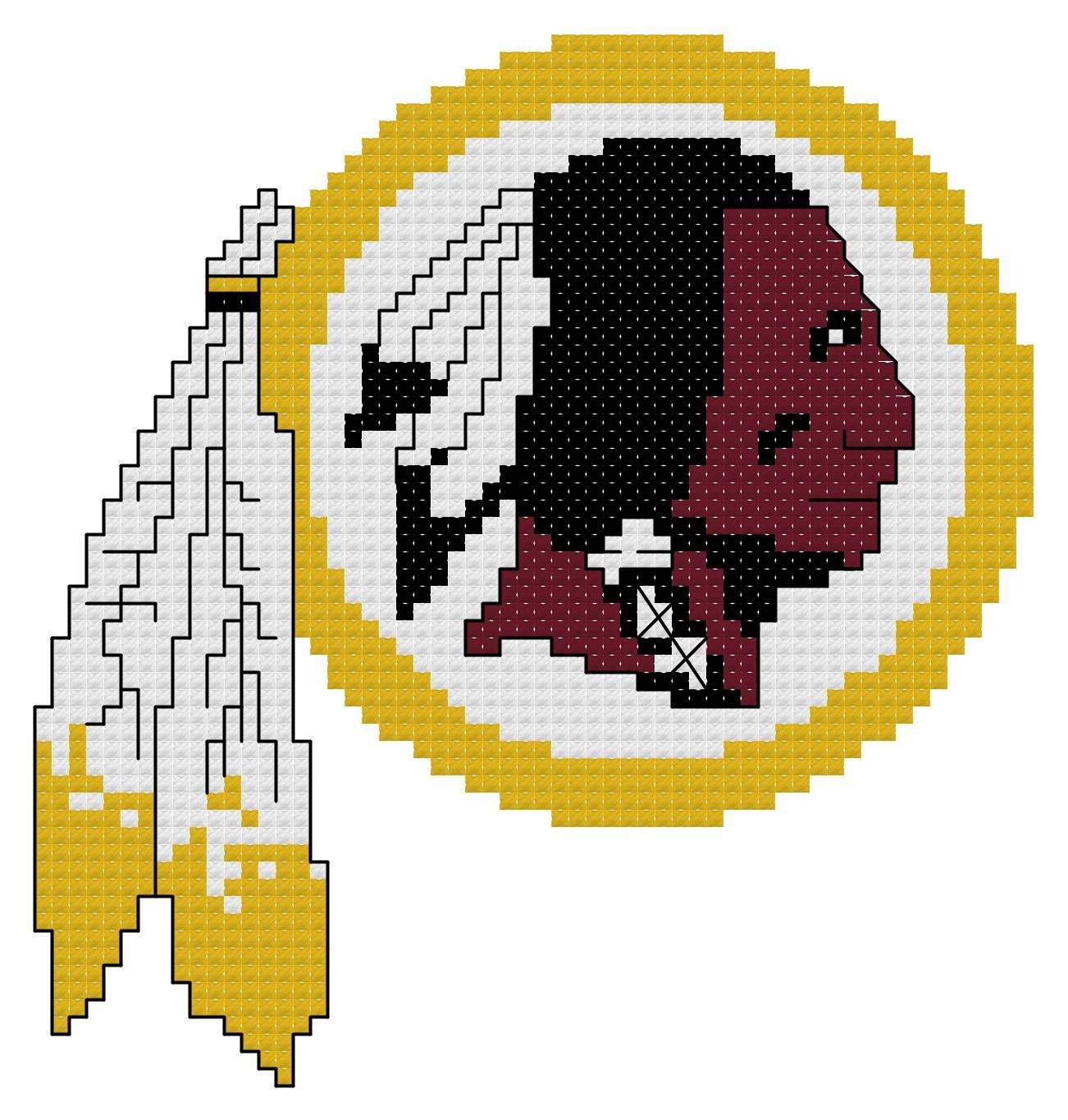 Washington Redskins Logo Counted Cross Stitch Pattern