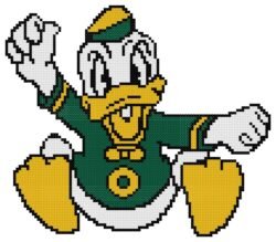 Oregon Ducks Duck Counted Cross Stitch Pattern