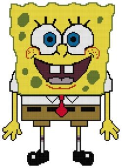 Spongebob Squarepants Counted Cross Stitch Pattern